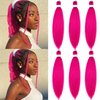 UPruyo Pink Braiding Hair Extensions for Braids Prestretched Braiding Hair 18 Inch Short Braiding Hair Pre Stretched Synthetic Yaki Knotless Box Braiding Hair Pink for Kids Girls