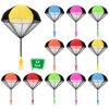 12 Pieces Parachute Toy Hand Throw Flying Toys Parachute Men Toy Parachute Figures for Christmas Outdoor Landing Gifts, No Battery Nor Assembly Required (Simple Style)