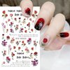 6 Sheets Flower Nail Art Stickers 3D Self-Adhesive Spring Rose Nail Decals Charming Pink Rose Floral Designs Nail Stickers for Acrylic Nail Art Red Rose Nail Art Decoration for Women Girls DIY