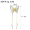 TEBIEKOY Butterfly Hair Clips for Women Ponytail, Pearl Tassels Elegant Butterfly Hair Clip For Fine and Medium Hair, Ponytail Holder Hair Claw Clip Accessories