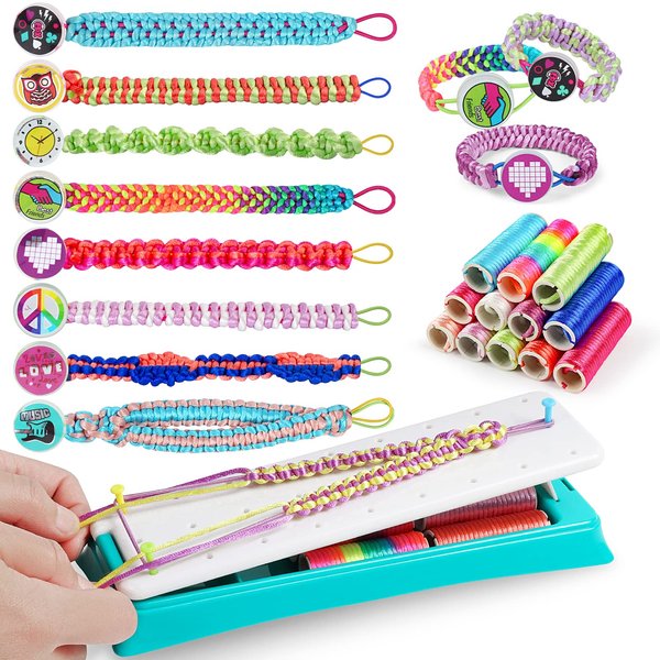 BEMITON Friendship Bracelets Maker Making Kit, Arts and Crafts for Kids Ages 8-12, Best Birthday Gifts for Teen Girls, Travel Activity Set for Ages 6,7,8,9,10,11,12 Year Old Girls