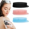 3 Pack Silicone Body Scrubber, Silicone Loofah Soft Exfoliating Body Scrubber, Silicone Body Brush Bath Shower Scrubber for Body, 2 in 1 Bath and Shampoo Wash Brush for Skin Exfoliation Men Women