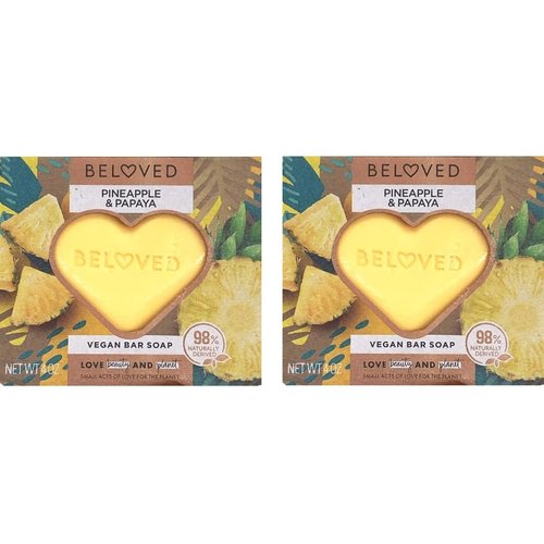 Love Beauty And Planet, Beloved Vegan Body Bar Soap - Pineapple Papaya - 4 oz. - Pack of 2