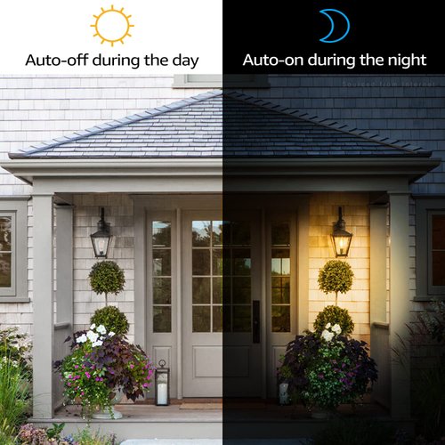 TORCHSTAR ST64 Dusk to Dawn Light Bulbs, Vintage LED Edison Bulbs, 7W Equivalent 75W, UL Listed, Auto On/Off Automatic Light Bulbs for Outside, E26 Base, Clear Glass, 2700K Soft White, Pack of 6