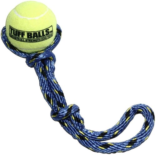 Petsport Fling Thing 12" Rope Tennis Ball Dog Toy with 2.5" Pet Safe Felt & Rubber Tuff Ball | Play Fetch, Launch, Chuck or Toss at Dog Park (Assorted Colors)