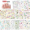 Konsait 1000+pcs Summer Nail Art Stickers 3D Self-adhesive Nail Decals Hawaii Flamingo Cactus Flower Fruits Ocean Leaves Nail Art Designs for Women Girls Kids