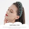 SOLUSTRE Rhinestone Hairband Baroque Beaded Headbands Crystal Hairband Hair Hoop Wide Headpiece for Women Girls, Green