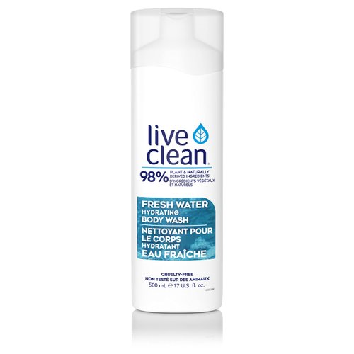 Live Clean Body Wash, Hydrating Fresh Water, 17 Oz
