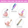 12 Pieces Cuticle Nippers Cuticle Pusher Ingrown Nail Kit Triangle Nail Polish Remover Nail Cleaner Fork Nail File Lifter Cuticle Peeler Scraper for Fingernail Toenail Manicure(Rainbow)