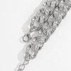 Kercisbeauty 4pcs Tennis Miami Cuban Link Chain Bracelet Set for Women and Girls Rhinestones Chain Bracelet Party Boho Dainty Jewelry (Silver)