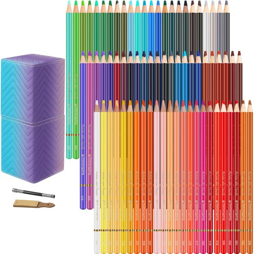 Heshengping 72 Colors Colored Pencils Set for Adult Coloring Books, Professional Numbered Art Supplies Drawing Pencils kit for Sketching Coloring Soft Oil Based Cores Ideal for Adults Teens Beginners