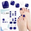 EBANKU Gel Toe Nail Stickers Cured Gel Nail Strips for Toes Gel Toenail Strips Nail Art Wraps Long-Lasting Toe Gel Nail Polish Wraps Gel Nail Art Stickers for Toes UV/LED Lamp Required (Shiny Red)