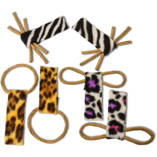 CAT DANCER Products Jungle Chaser Cat Toy Interactive Fetch Toy with Jungle Print Fleece for Cat Exercise (Pack of 6)