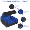 STYLIFING Card Storage Box for Trading Cards, 1800+ MTG Deck Box with Card Supporters & Divider Tabs, PU Leather Magnetic Closure Card Deck Case Fit for YuGiOh, TCG and Sport Cards (Black & Blue)
