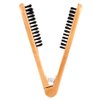 Double Brush Comb, Professional Wooden Handle Hairdressing Comb Anti Static Hair Straightener Brush Styling Tool for Women Men Hairdressing