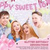Fulmoon Pre Strung Happy Sweet 16 Banner Glitter Sixteenth Birthday Party Decorations 16th Birthday Party Sign Sweet 16 Party Decorations for Birthday Party Bachelorette Party (Pink)