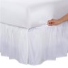 Bed Maker’s Never Lift Your Mattress Microfiber Wrap-Around Bed Skirt, Gathered Ruffled Style, Classic 14 Inch Drop Length, Queen, White
