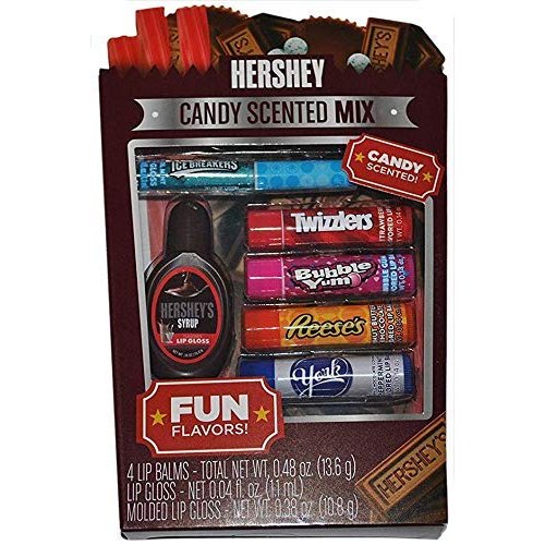 Hershey Candy Scented Mix Flavored Lip Balm and Lip Gloss Set
