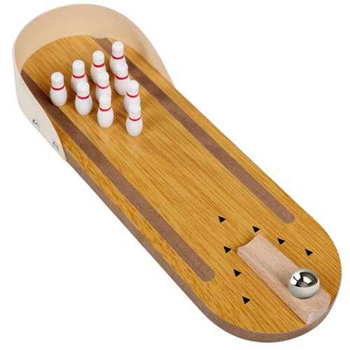 sicitu Table Top Mini Bowling Game Set, Tabletop Wooden Tiny Bowling Set for Home Office Desk Stress Relief Gadgets, White Elephant Gifts Prank Gag Gifts for Men Women Teens Kids