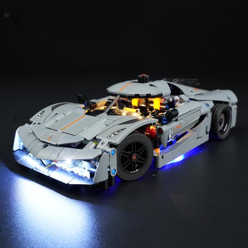 LED Light Kit Compatible with Lego Technic Koenigsegg Jesko Absolut Grey Hypercar, Lighting Set Compatible with Lego Technic 42173 Building Blocks Model (Lights Only, No Set)
