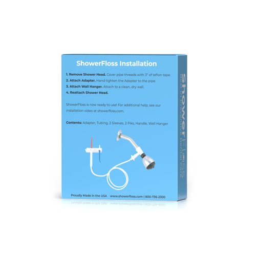 SHOWER FLOSS Water Dental Flosser - Convenient for Teeth, Attaches to Your Shower Head - Easy Installation, Adjustable Temperature & Pressure - Dentist Recommended