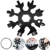 18-in-1 Snowflake Multitool, Stainless Steel Snowflake tool Bottle Opener, Snowflake Multi Tool Cool Gadgets Stocking Stuffers for Men, Christmas Gifts for Men, Dads, Husbands.(Black)