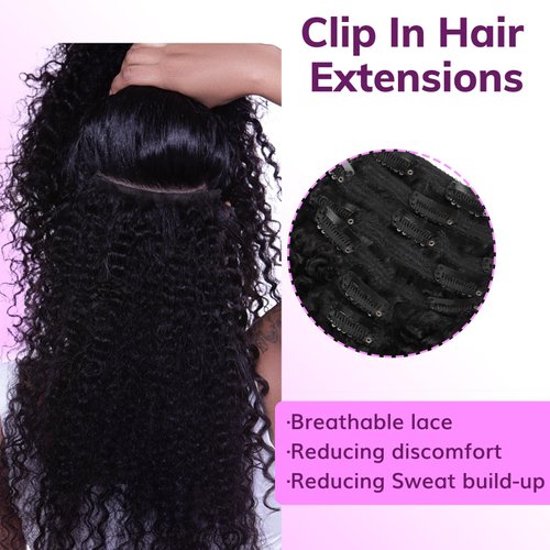 IDN BEAUTY Clip In Hair Extensions Real Human Hair, 14 Inch 120g 7pcs Natural Black 4c Afro Kinky Curly Human Hair Clip In Extensions Remy Hair Clip Ins Real Human Hair Black Women Thick Hair