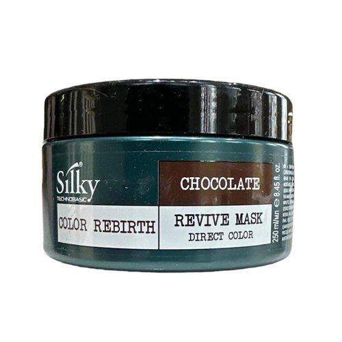 Silky Technobasic Chocolate Revive Mask - Color Depositing Hair Mask - Vegan Friendly Organic Hair Mask - Semi-Permanent Hair Color Mask with Hydrating and Restoring Action for Dry Hair - 250ml/8.45oz