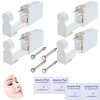 RASDDER 4-Pack Disposable Self Piercing Kit with Built-in Nose Studs, Very Safe Piercing Gun, Simple and Convenient Operation, Ideal for Family Use (White + Pink)