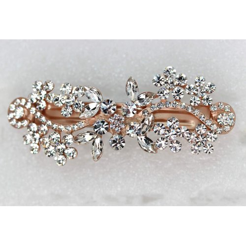Faship Gorgeous Clear Crystal Floral Hair Clip Barrette