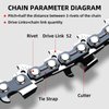 2 Pack 14 Inch Chainsaw Chain 52 Drive Links, 050" Gauge, 3/8" LP pitch, 14-Inch Replacement Chainsaw Chains Low-Kickback Fits Craftsman, Echo, Poulan, Ryobi, Worx 14 inch Chainsaw Chains