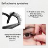 Reusable Self Adhesive Eyelashes No Glue or Eyeliner Needed, Easy To Apply, Stable/Non-slip False Lashes Fluffy Faux Strip Lashes, Natural Look (Style B, 5pairs)