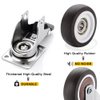 Small Caster Wheels 1 Inch, Low Profile 360 Degree Swivel Casters Set of 4, Little Rubber Base Rolling Plate Caster Wheels for Small Furniture(2 with Brakes & 2 Without),No Noise