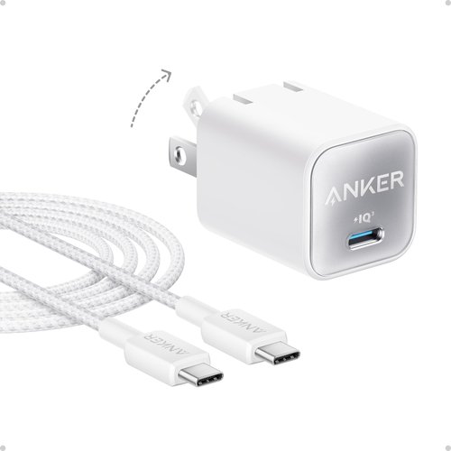 Anker Nano Charger, USB C GaN Charger 30W, PIQ 3.0 Foldable PPS Fast Charger for iPhone 16/15 and More Series, Galaxy, iPad, Compatible with MagSafe