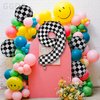40 Inch Checkered Number Balloon 9 Black and White Race Car Birthday Balloons Baby Hippie Smile Party Shower Boys 9th Birthday Race Car Theme Party Decor Supplies 5 Pcs