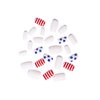 4th of July Press On Nails Medium Patriotic Press On Nails Independence Day Nails Red White and Blue Star Striped Nails Square White False Nails Full Cover Coffin for Women Girls