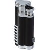 Prestige Import Group Cyclone Wind Resistant Triple Torch Cigar Lighter with Punch Cutter - Color: Chrome with Black