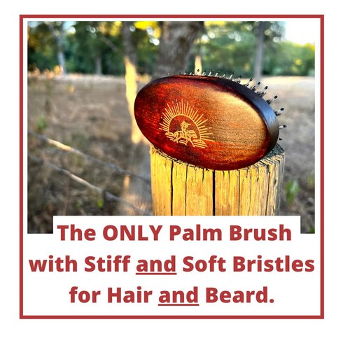 MANBRUSH | Hair AND Beard Brush for Men | ONLY Vintage/Palm Brush with BOTH stiff and soft bristles for ALL hair types | Perfect for Travel | Makes Great Gift