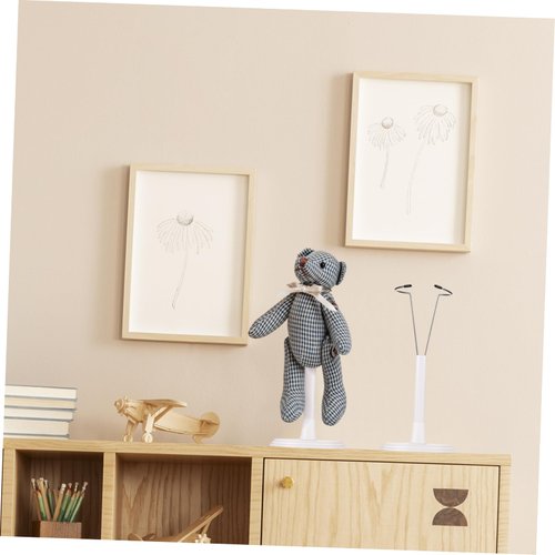 Toddmomy White Doll Stands 2Pcs Doll Display Stand Doll Bracket Doll Support Stand Bear Stand Desktop Doll Holder for Kids Dollhouse Accessories (25cm)