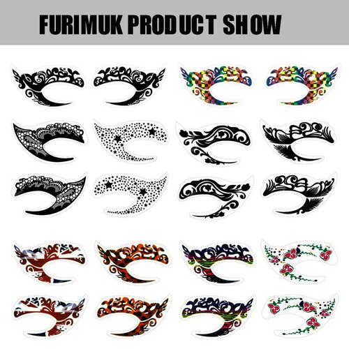 10 Packs Face Eye Tattoos Eyeshadow Makeup Temporary Tattoo Stickers Lace Eyeliner Eye Shadow Transfer Tattoos for Halloween Christmas Stage Masquerade Carnival Party