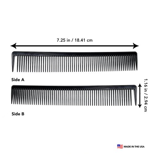 Styling Gear Heat Resistant Wide Tooth Comb Barber Hairstylist Hair Combs Static Free Hair Straightening Styling Black Comb 1 Unit (Parting Comb)