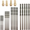 Diamond Drill Bits 1mm 1.5mm 2mm 2.5mm 20 Pieces 4 Sizes Diamond Drill Bits for Glass Compatible with Dremel Collets Included Jewelry Glass Shells Gems Lapidary Ornament Bracelet Necklace Arts Crafts