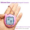 JCHPINE Silicone Cover Case for Tamagotchi Connection Virtual Reality Pet, Screen Protector for Tamagotchi Connection Electronic Pet Accessories (Silicone Case and Screen Film) (Pink)