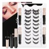 Magnetic Lashes with Applicator & Magnetic Eyeliner Kit - FEITA Reusable 3D 5D Magnetic Eyelashes Pack with 1 Tweezers & Upgraded 4 Tubes Magnetic Eyeliner, No Glue (15 Packs)