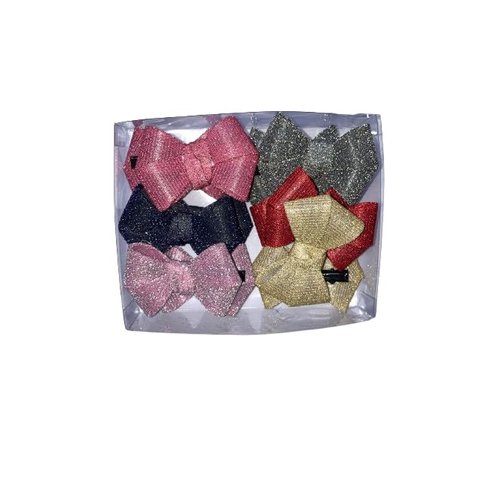 Generic Lucky Rudra hair clip solid color bow hair clip satin bow is specially designed for teenagers and infants Pack 12 Pcs Multicolor Design-02