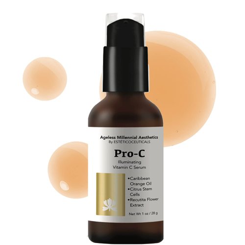 Ageless MIllennial Aesthetics - Pro-C Illuminating Vitamin C Serum - Hyalaronic Acid and Antioxidant Packed Anti-Aging Serum - 1.0oz