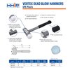 HHIP Pro Series 7080-0305 Vertex Dead Blow Hammer, Deadblow Mallet w/UPE Plastic Face, 1.6” Diameter Steel Shot Head, Non-Marring, 29 oz