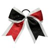 New "GLITTER DUO Black & Red" Cheer Bow Pony Tail 7 Inch Girls Hair Bows Cheerleading Dance Practice Football Games Competition Birthday Grosgrain Ribbon