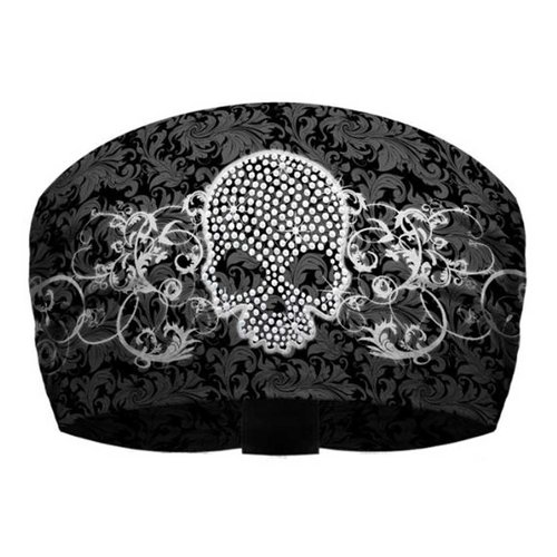 That's A Wrap Women's Skull & Scroll Black/White Knotty Band Head Wrap. KB2922