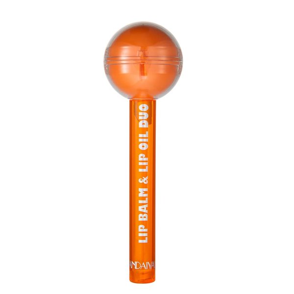 AKARY Lip Gloss and Lip Balm Combo, Lollipop Chamele Lipgloss, Chapstick and Lip Oil Duo, Novelty Lollipop Moisturized Jelly Lip Lip Oil Lip Glaze Luster Lipstick for Women and Girls (Orange)